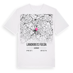 Landkreis Fulda karta t-shirt – ekologisk bomull t-shirt från Pinshirt