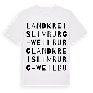 Landkreis Limburg-Weilburg ordlek t-shirt – ekologisk bomull t-shirt från Pinshirt