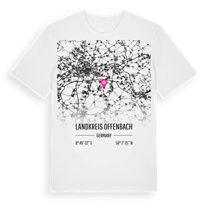 Landkreis Offenbach karta t-shirt – ekologisk bomull t-shirt från Pinshirt