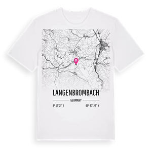 Langenbrombach karta t-shirt – ekologisk bomull t-shirt från Pinshirt