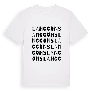 Langgöns ordlek t-shirt – ekologisk bomull t-shirt från Pinshirt