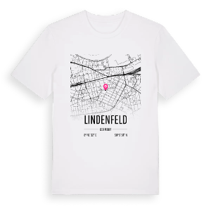 Lindenfeld karta t-shirt – ekologisk bomull t-shirt från Pinshirt