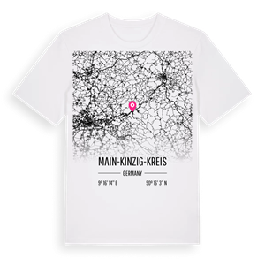 Main-Kinzig-Kreis karta t-shirt – ekologisk bomull t-shirt från Pinshirt