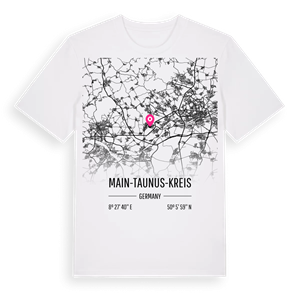 Main-Taunus-Kreis karta t-shirt – ekologisk bomull t-shirt från Pinshirt