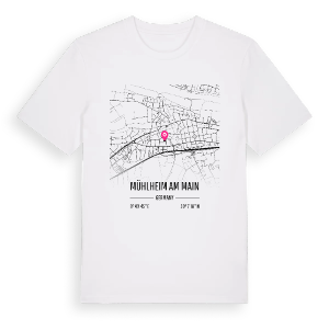Mühlheim am Main karta t-shirt – ekologisk bomull t-shirt från Pinshirt