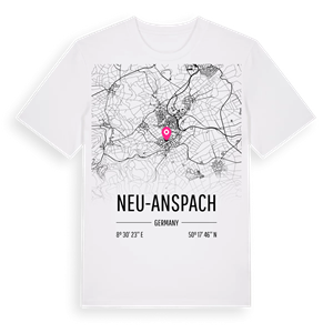Neu-Anspach karta t-shirt – ekologisk bomull t-shirt från Pinshirt