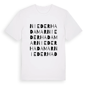 Niederhadamar ordlek t-shirt – ekologisk bomull t-shirt från Pinshirt