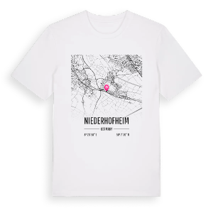 Niederhofheim karta t-shirt – ekologisk bomull t-shirt från Pinshirt