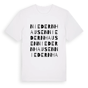 Niedernhausen ordlek t-shirt – ekologisk bomull t-shirt från Pinshirt