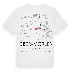 Ober-Mörlen karta t-shirt – ekologisk bomull t-shirt från Pinshirt