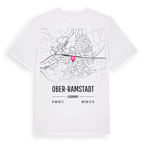 Ober-Ramstadt karta t-shirt – ekologisk bomull t-shirt från Pinshirt