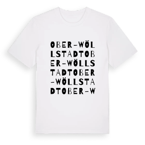 Ober-Wöllstadt ordlek t-shirt – ekologisk bomull t-shirt från Pinshirt