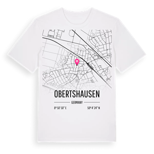 Obertshausen karta t-shirt – ekologisk bomull t-shirt från Pinshirt