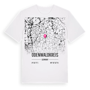 Odenwaldkreis karta t-shirt – ekologisk bomull t-shirt från Pinshirt