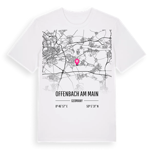 Offenbach am Main karta t-shirt – ekologisk bomull t-shirt från Pinshirt
