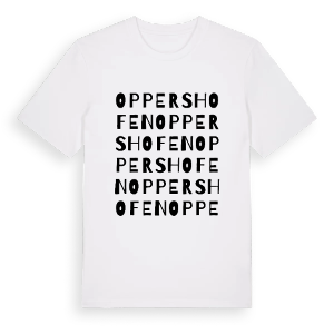 Oppershofen ordlek t-shirt – ekologisk bomull t-shirt från Pinshirt