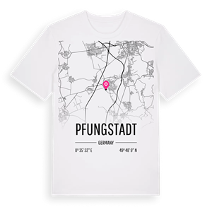 Pfungstadt karta t-shirt – ekologisk bomull t-shirt från Pinshirt