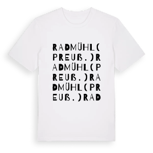 Radmühl (Preuß.) ordlek t-shirt – ekologisk bomull t-shirt från Pinshirt