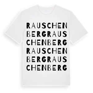 Rauschenberg ordlek t-shirt – ekologisk bomull t-shirt från Pinshirt