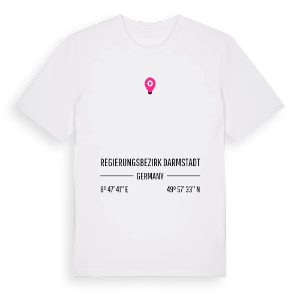 Regierungsbezirk Darmstadt karta t-shirt – ekologisk bomull t-shirt från Pinshirt