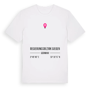 Regierungsbezirk Gießen karta t-shirt – ekologisk bomull t-shirt från Pinshirt