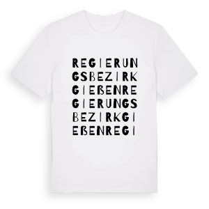 Regierungsbezirk Gießen ordlek t-shirt – ekologisk bomull t-shirt från Pinshirt