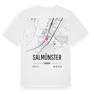 Salmünster karta t-shirt – ekologisk bomull t-shirt från Pinshirt