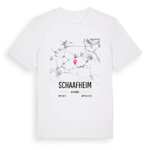 Schaafheim karta t-shirt – ekologisk bomull t-shirt från Pinshirt