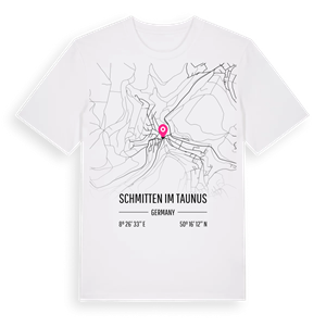 Schmitten im Taunus karta t-shirt – ekologisk bomull t-shirt från Pinshirt