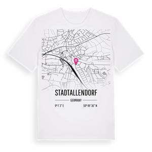 Stadtallendorf karta t-shirt – ekologisk bomull t-shirt från Pinshirt