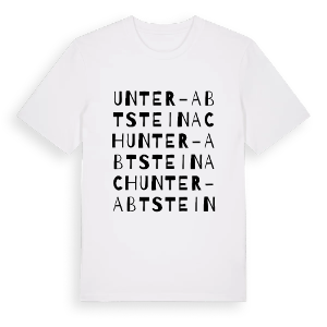 Unter-Abtsteinach ordlek t-shirt – ekologisk bomull t-shirt från Pinshirt
