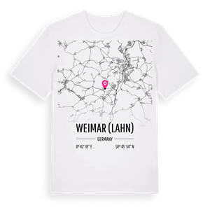 Weimar (Lahn) karta t-shirt – ekologisk bomull t-shirt från Pinshirt
