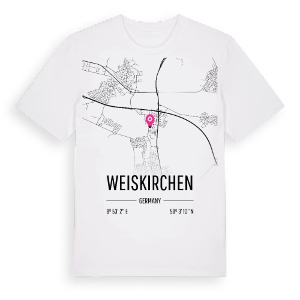 Weiskirchen karta t-shirt – ekologisk bomull t-shirt från Pinshirt