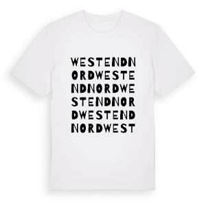 Westend Nord ordlek t-shirt – ekologisk bomull t-shirt från Pinshirt