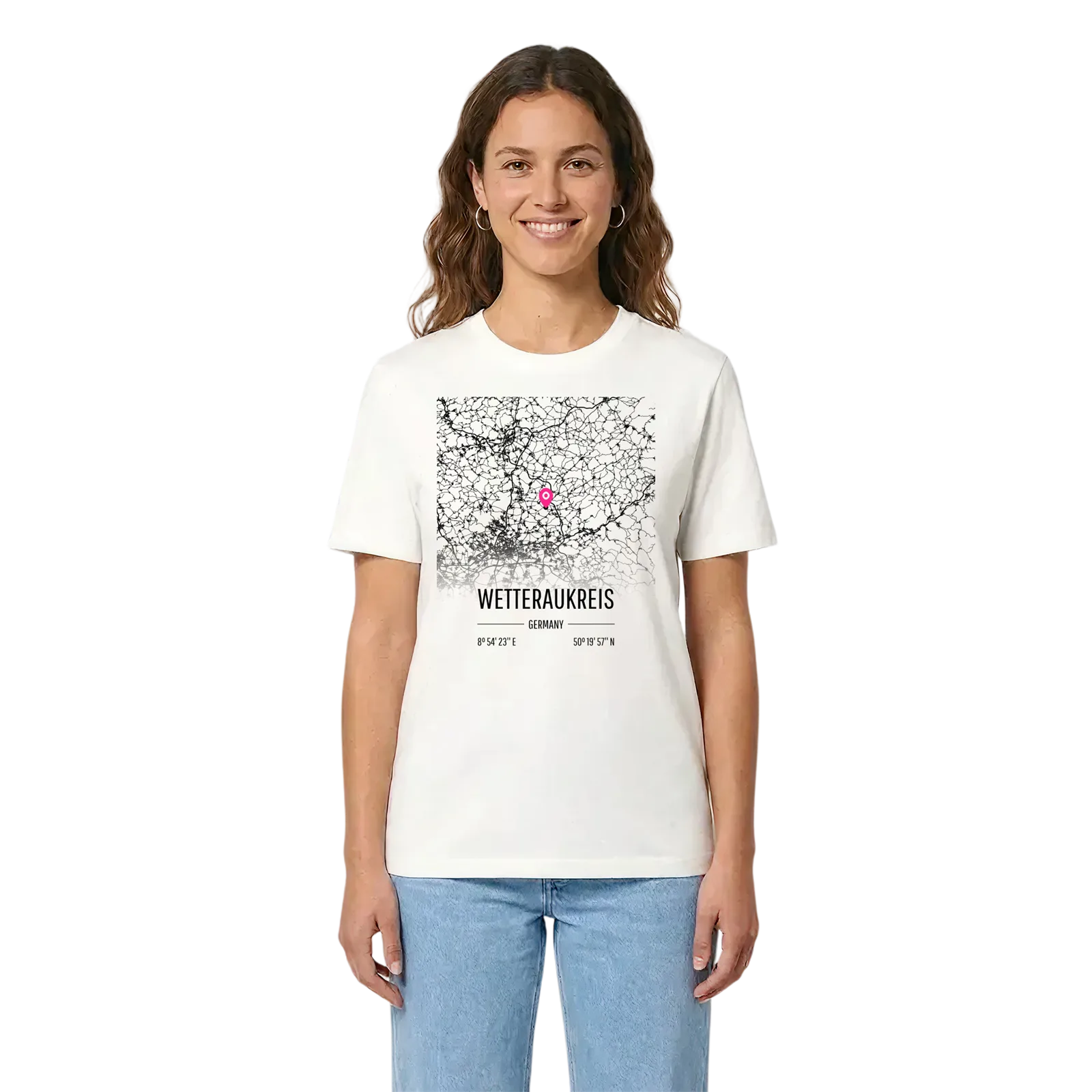 Wetteraukreis karta t-shirt – White, i miljö