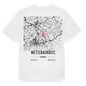 Wetteraukreis karta t-shirt – ekologisk bomull t-shirt från Pinshirt