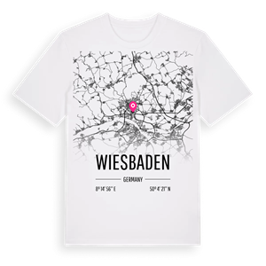 Wiesbaden karta t-shirt – ekologisk bomull t-shirt från Pinshirt