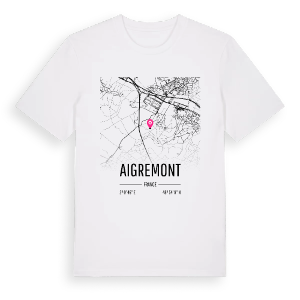 Aigremont karta t-shirt – ekologisk bomull t-shirt från Pinshirt
