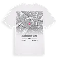 Asnières-sur-Seine karta t-shirt