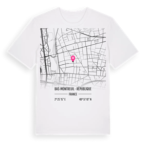Bas-Montreuil - République karta t-shirt – ekologisk bomull t-shirt från Pinshirt