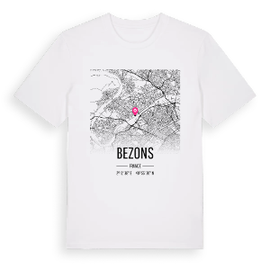 Bezons karta t-shirt – ekologisk bomull t-shirt från Pinshirt