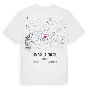 Boissy-le-Châtel karta t-shirt – ekologisk bomull t-shirt från Pinshirt