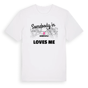Någon i Bondoufle älskar mig t-shirt – ekologisk bomull t-shirt från Pinshirt