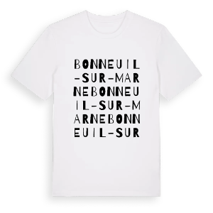 Bonneuil-sur-Marne ordlek t-shirt – ekologisk bomull t-shirt från PinShirt