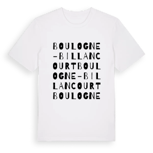 Boulogne-Billancourt ordlek t-shirt – ekologisk bomull t-shirt från Pinshirt
