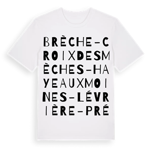 Brèche- Croix des Mèches - Haye aux Moines- Lévrière-Préfecture ordlek t-shirt – ekologisk bomull t-shirt från Pinshirt