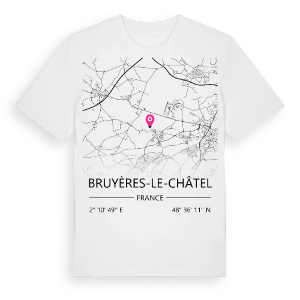 Bruyères-le-Châtel karta t-shirt – ekologisk bomull t-shirt från Pinshirt
