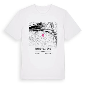 Centre-Ville - Gare karta t-shirt – ekologisk bomull t-shirt från Pinshirt
