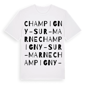 Champigny-sur-Marne ordlek t-shirt – ekologisk bomull t-shirt från Pinshirt