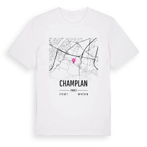 Champlan karta t-shirt – ekologisk bomull t-shirt från Pinshirt